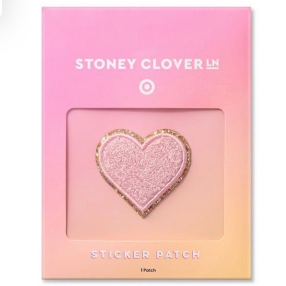 NWT, Stoney Clover Lane x Target collab pink Heart patch, sold out everywhere